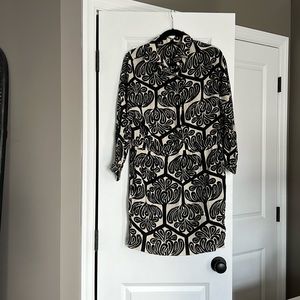 Marni dress, winter 2011, black and cream, size 40 (size 6)